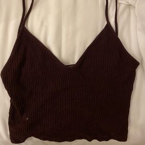 Brandy Melville maroon ribbed cami